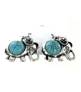 Turquoise Elephant Earrings