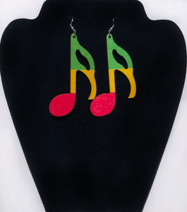 Multi-Colored Music Note Earrings