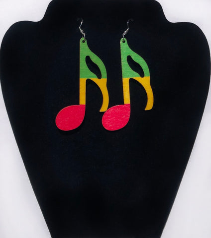 Multi-Colored Music Note Earrings