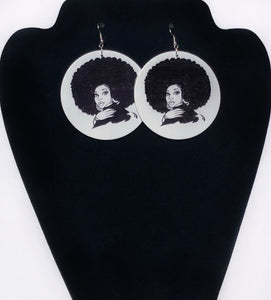 Black And White Portrait Earrings