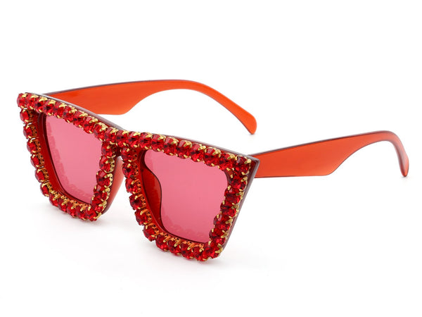 Rhinestone Retro Cat Eye Fashion Sunglasses