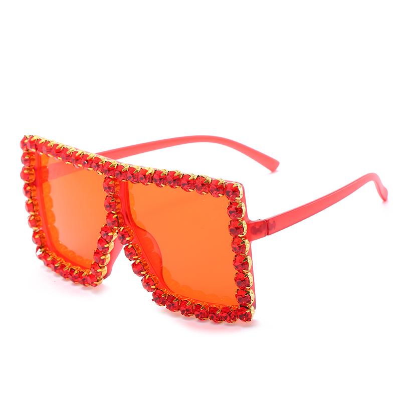 Square Retro Rhinestone Fashion Sunglasses