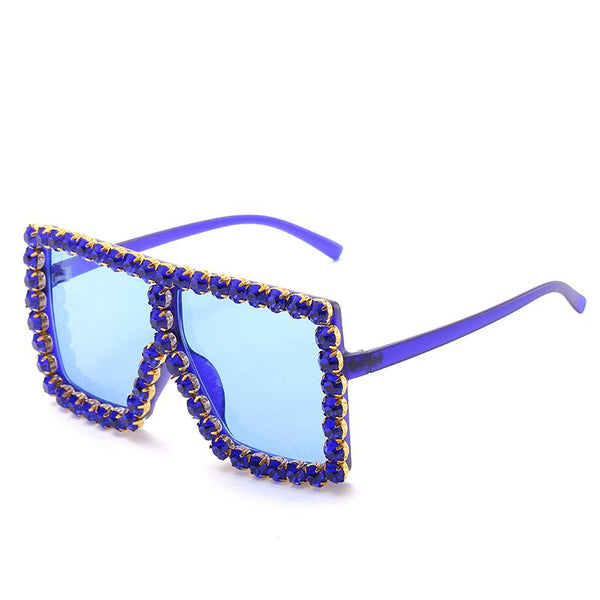 Square Retro Rhinestone Fashion Sunglasses