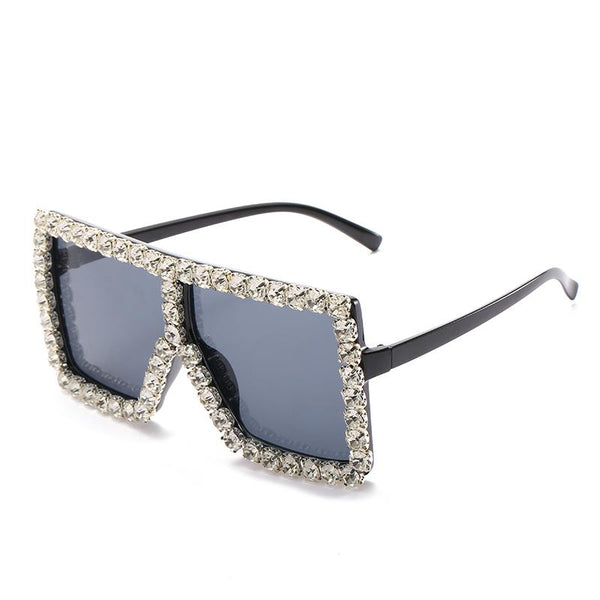 Square Retro Rhinestone Fashion Sunglasses