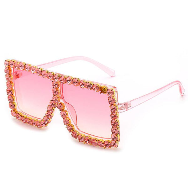 Square Retro Rhinestone Fashion Sunglasses