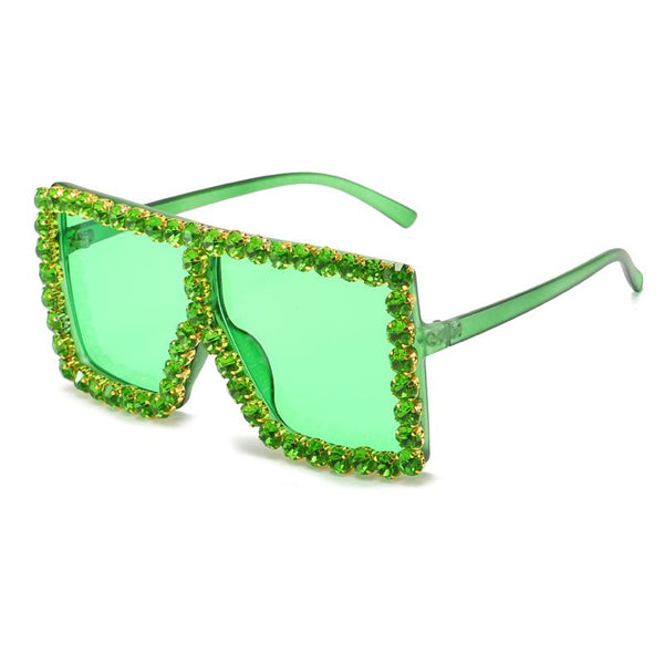 Square Retro Rhinestone Fashion Sunglasses