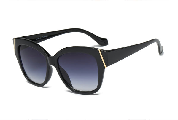 Gold Accented Oversized Cat Eye Sunglasses