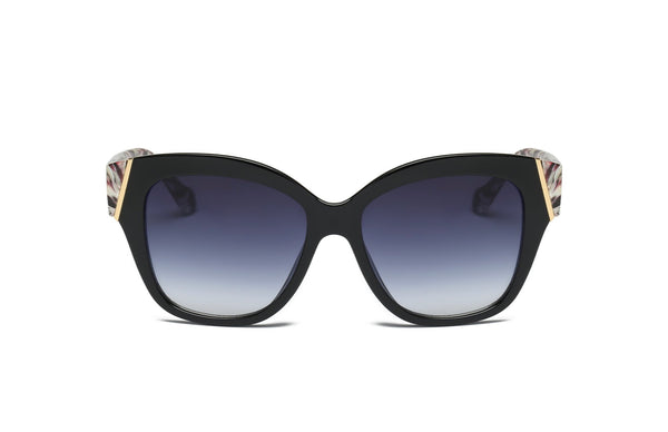 Gold Accented Oversized Cat Eye Sunglasses