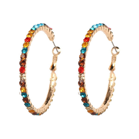 Multi-Colored Fashion Hoop Earrings