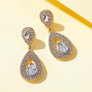 Long Teardrop Diamond Earrings