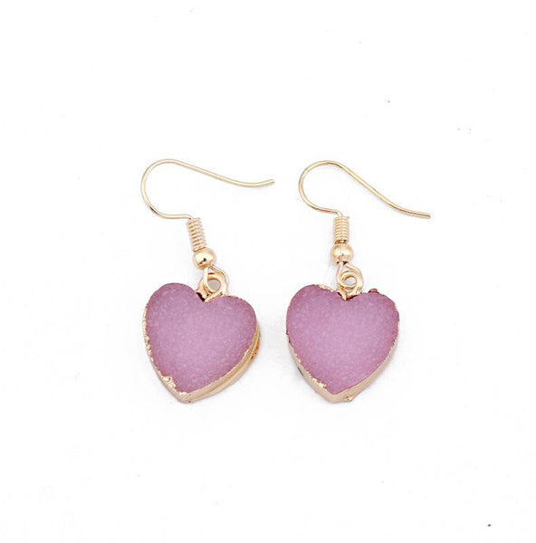 Small Resin Heart Earrings