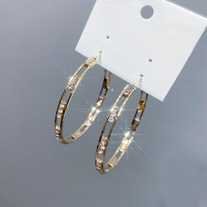 Double Hoop Rhinestone Earrings