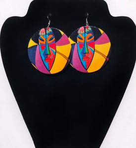 Colorful African Mask Earrings