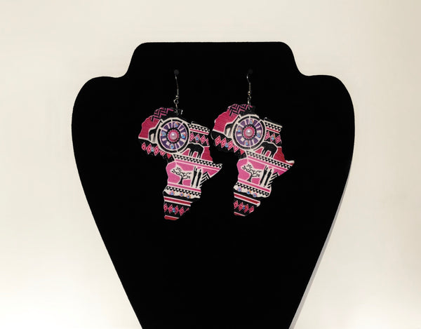 Rhinestone Map of Africa Earrings