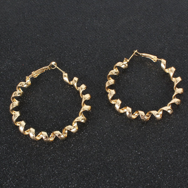 Gold Spiral Hoop Earrings