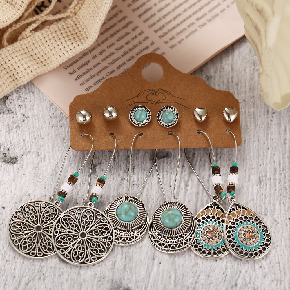 Silver Bohemian Earring Set #2