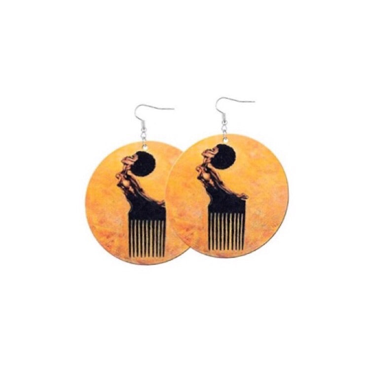 Round Artistic Pick-Woman Earrings